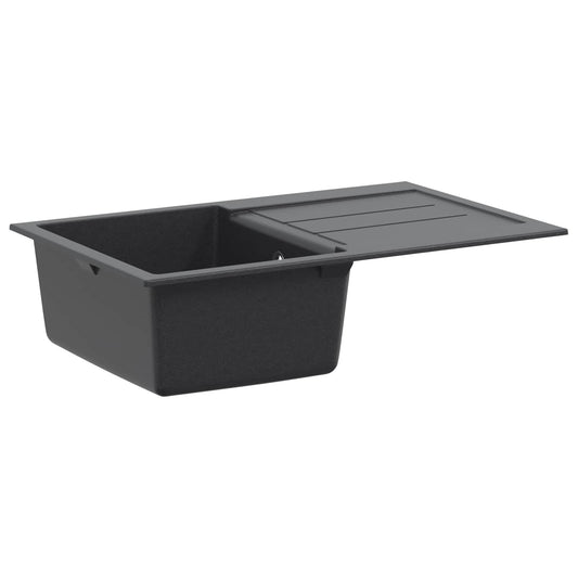 vidaXL Kitchen Sink Single Basin Granite 78 x 50 x 20 cm Graphite