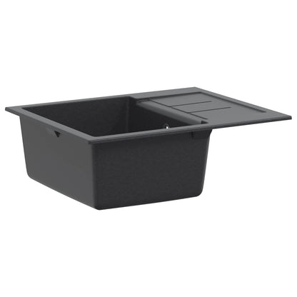 vidaXL Kitchen Sink Single Basin Granite 62 x 50 x 20 cm Graphite