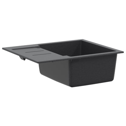 vidaXL Kitchen Sink Single Basin Granite 62 x 50 x 20 cm Graphite