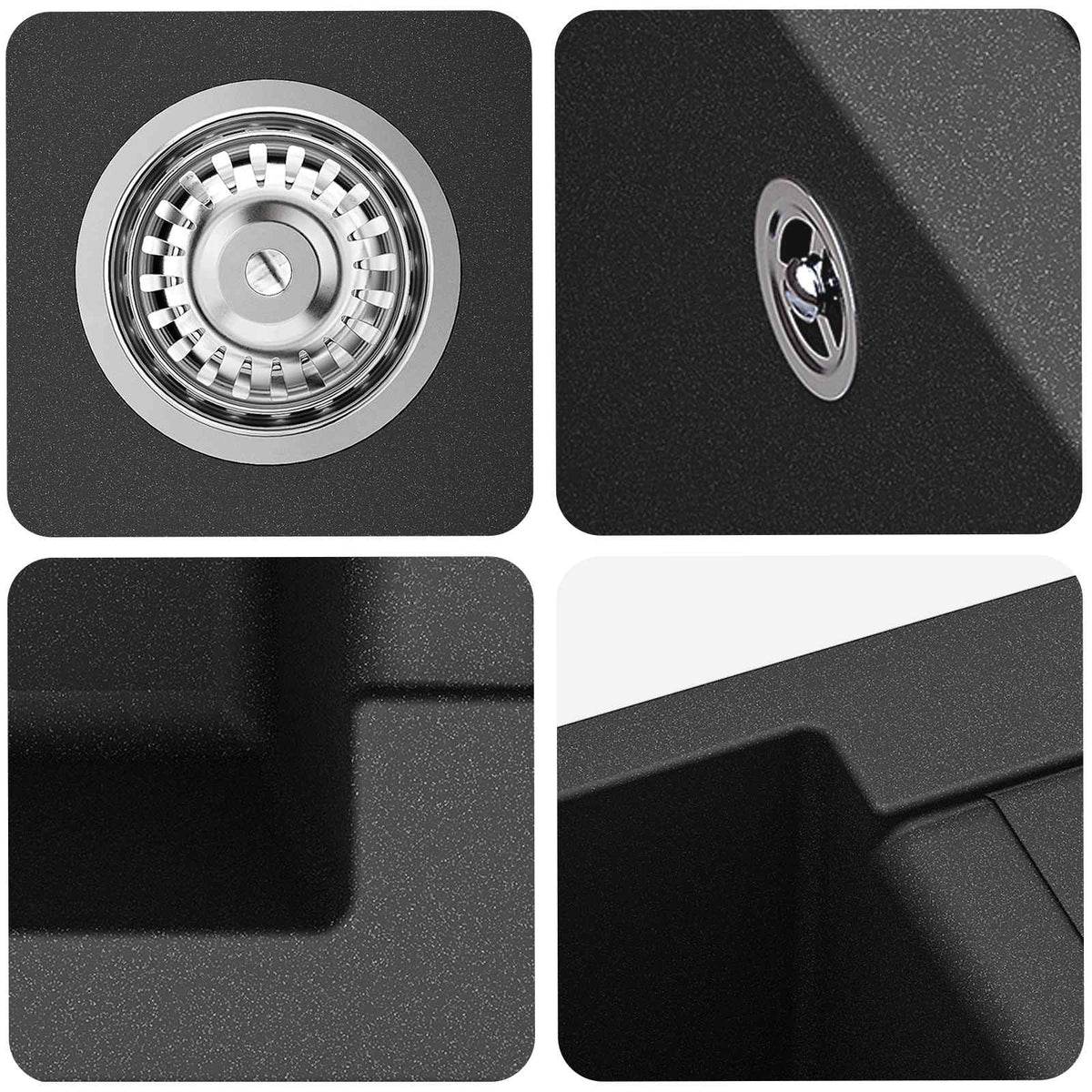 vidaXL Kitchen Sink Single Basin Granite 78 x 50 x 20 cm Graphite