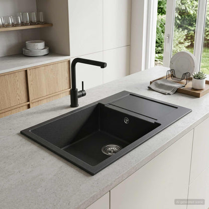vidaXL Kitchen Sink Single Basin Granite 78 x 50 x 20 cm Graphite