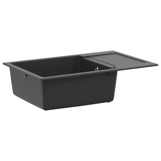 vidaXL Kitchen Sink Single Basin Granite 78 x 50 x 20 cm Graphite
