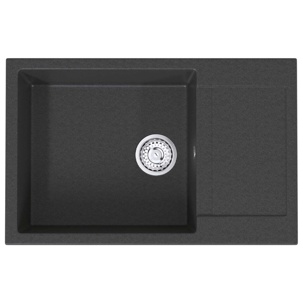 vidaXL Kitchen Sink Single Basin Granite 78 x 50 x 20 cm Graphite