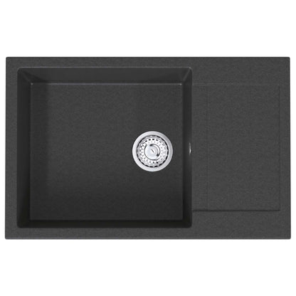 vidaXL Kitchen Sink Single Basin Granite 78 x 50 x 20 cm Graphite