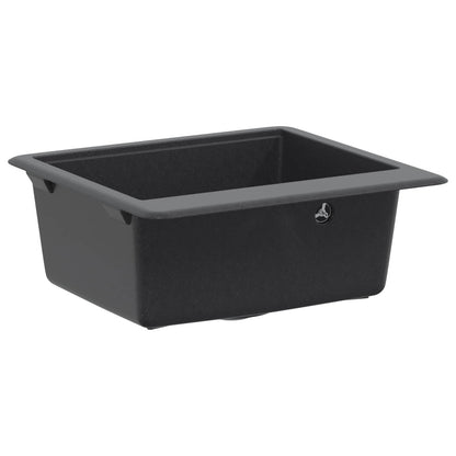 vidaXL Kitchen Sink Single Basin Granite 47 x 44 x 19 cm Graphite
