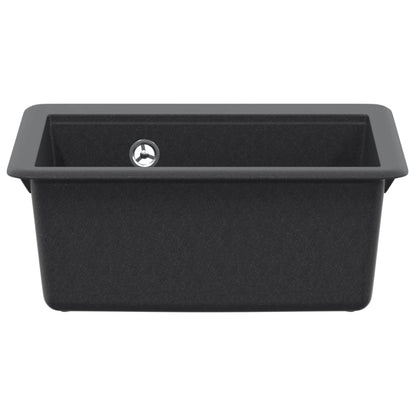 vidaXL Kitchen Sink Single Basin Granite 47 x 44 x 19 cm Graphite