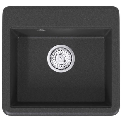 vidaXL Kitchen Sink Single Basin Granite 47 x 44 x 19 cm Graphite