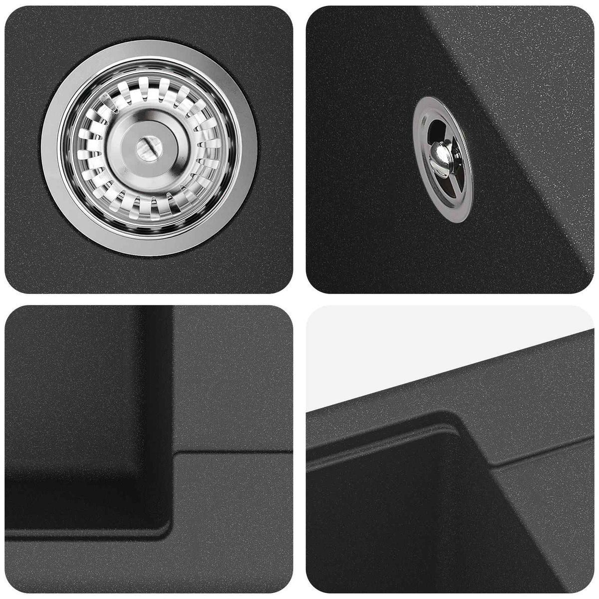 vidaXL Kitchen Sink Single Basin Granite 67 x 46 x 19 cm Graphite