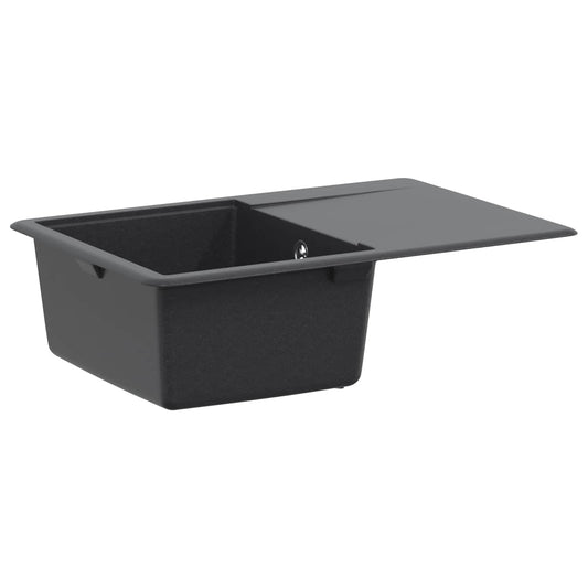 vidaXL Kitchen Sink Single Basin Granite 67 x 46 x 19 cm Graphite