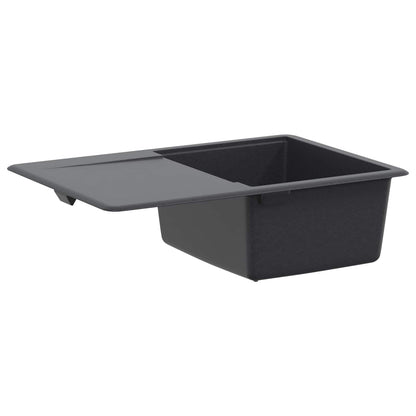 vidaXL Kitchen Sink Single Basin Granite 67 x 46 x 19 cm Graphite