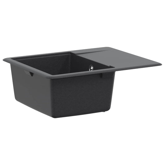 vidaXL Kitchen Sink Single Basin Granite 56 x 46 x 19 cm Graphite