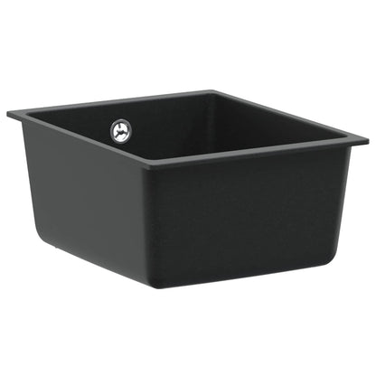 vidaXL Kitchen Sink Single Basin Granite 37 x 46 x 20 cm Graphite