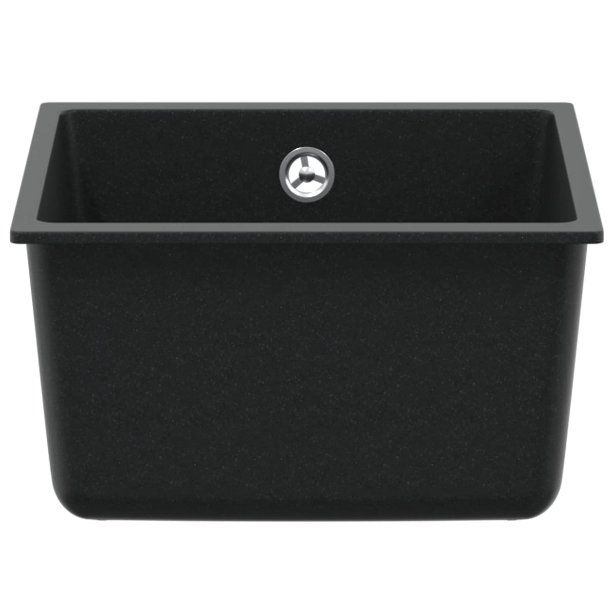 vidaXL Kitchen Sink Single Basin Granite 37 x 46 x 20 cm Graphite