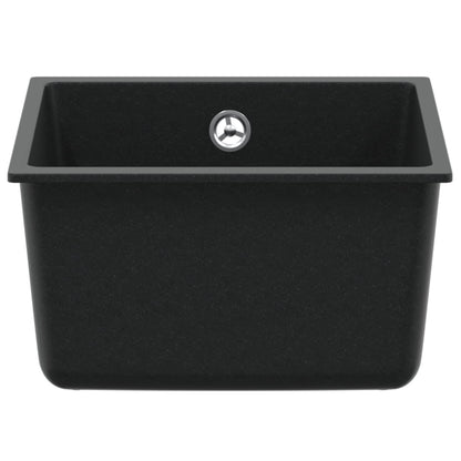 vidaXL Kitchen Sink Single Basin Granite 37 x 46 x 20 cm Graphite