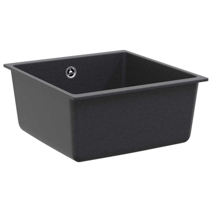 vidaXL Kitchen Sink Single Basin Granite 43 x 46 x 20 cm Graphite