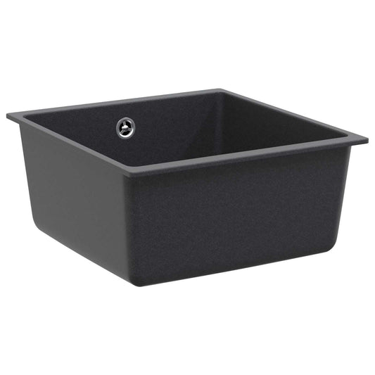 vidaXL Kitchen Sink Single Basin Granite 43 x 46 x 20 cm Graphite