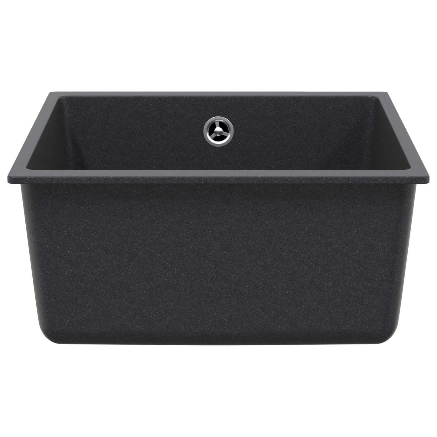 vidaXL Kitchen Sink Single Basin Granite 43 x 46 x 20 cm Graphite