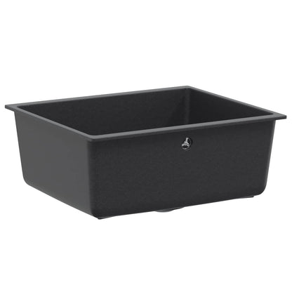 vidaXL Kitchen Sink Single Basin Granite 53 x 46 x 20 cm Graphite