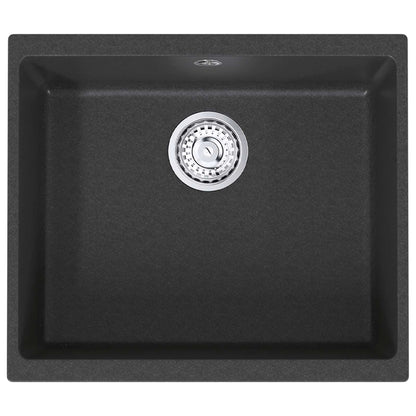 vidaXL Kitchen Sink Single Basin Granite 53 x 46 x 20 cm Graphite