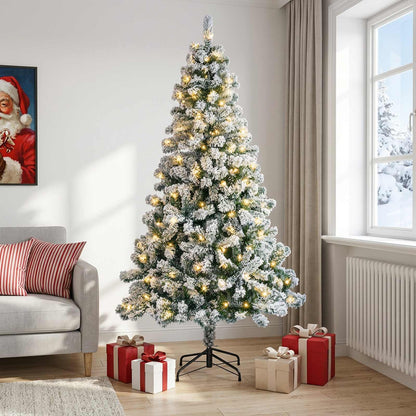 vidaXL Artificial Hinged Christmas Tree 120 cm 150 LEDs Warm White