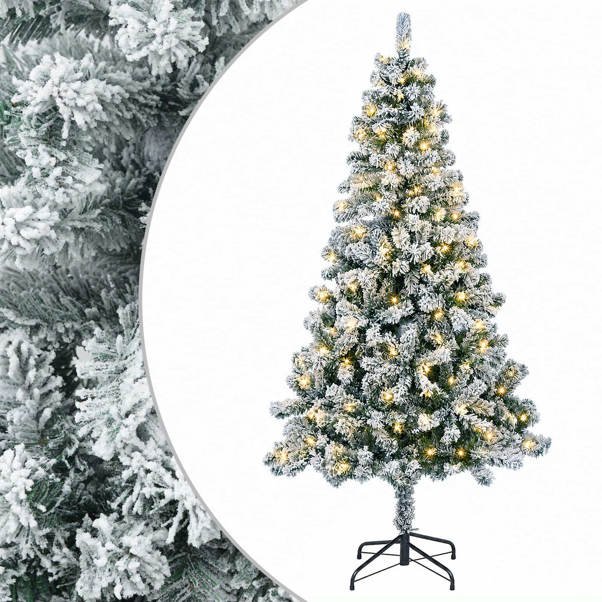 vidaXL Artificial Hinged Christmas Tree 120 cm 150 LEDs Warm White