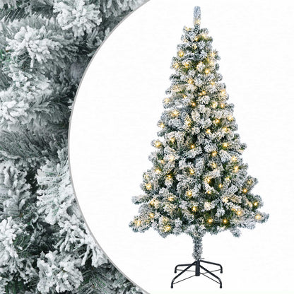 vidaXL Artificial Hinged Christmas Tree 180 cm 300 LEDs Warm White