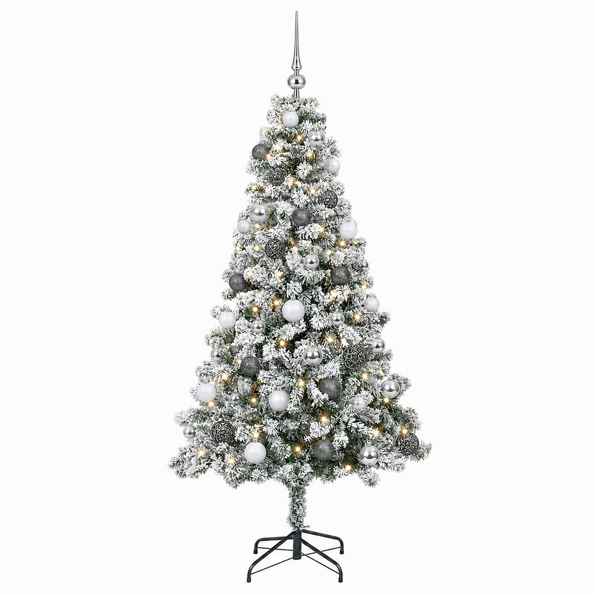 vidaXL Artificial Christmas Tree with Bauble 120 cm 150 LEDs