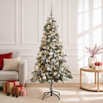 vidaXL Artificial Christmas Tree with Bauble 120 cm 150 LEDs