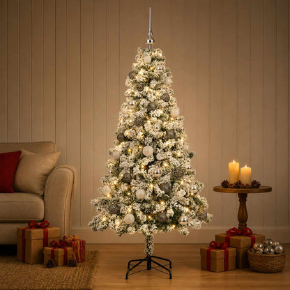 vidaXL Artificial Christmas Tree with Bauble 120 cm 150 LEDs