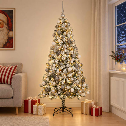 vidaXL Artificial Christmas Tree with Bauble 180 cm 300 LEDs