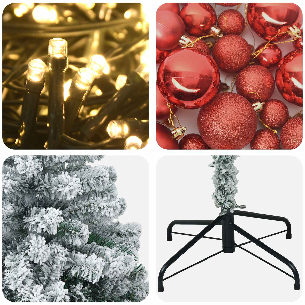 vidaXL Artificial Christmas Tree with Bauble 120 cm 150 LEDs