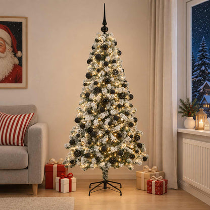 vidaXL Artificial Christmas Tree with Bauble 180 cm 300 LEDs