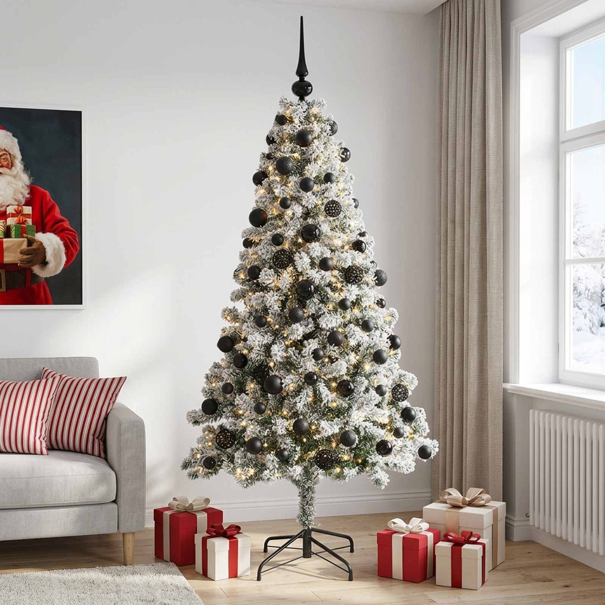 vidaXL Artificial Christmas Tree with Bauble 240 cm 300 LEDs