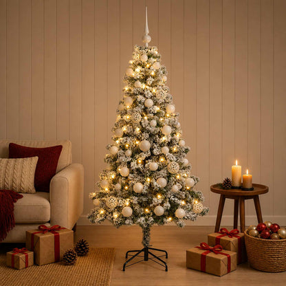 vidaXL Artificial Christmas Tree with Bauble 150 cm 150 LEDs