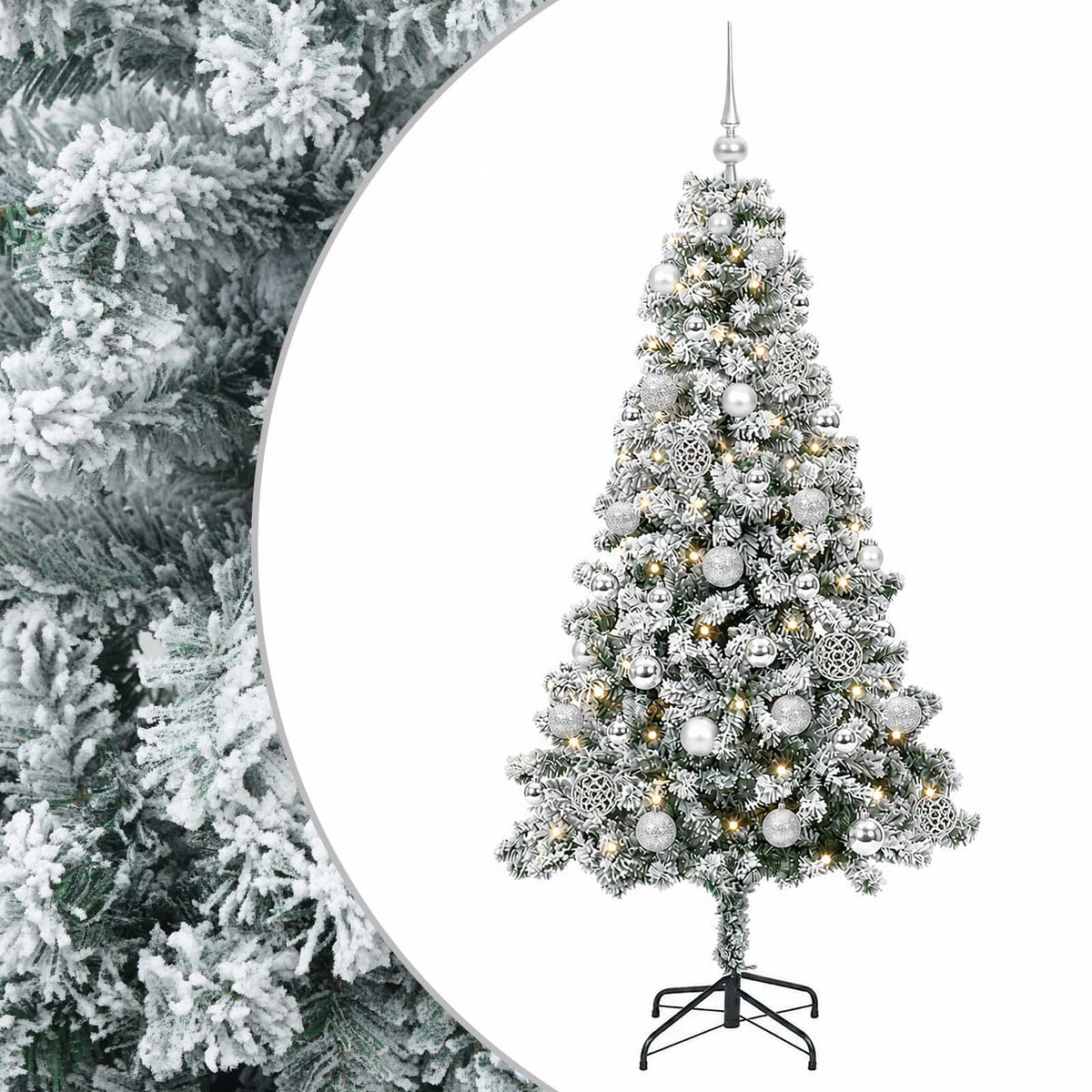 vidaXL Artificial Christmas Tree with Bauble 150 cm 150 LEDs