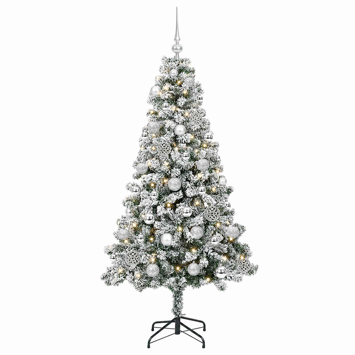 vidaXL Artificial Christmas Tree with Bauble 150 cm 150 LEDs