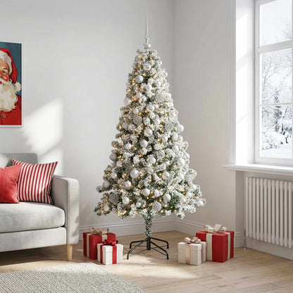 vidaXL Artificial Christmas Tree with Bauble 240 cm 300 LEDs