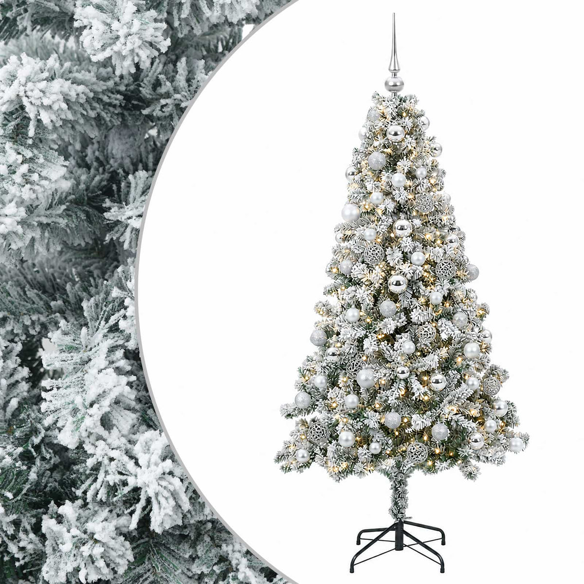 vidaXL Artificial Christmas Tree with Bauble 180 cm 300 LEDs