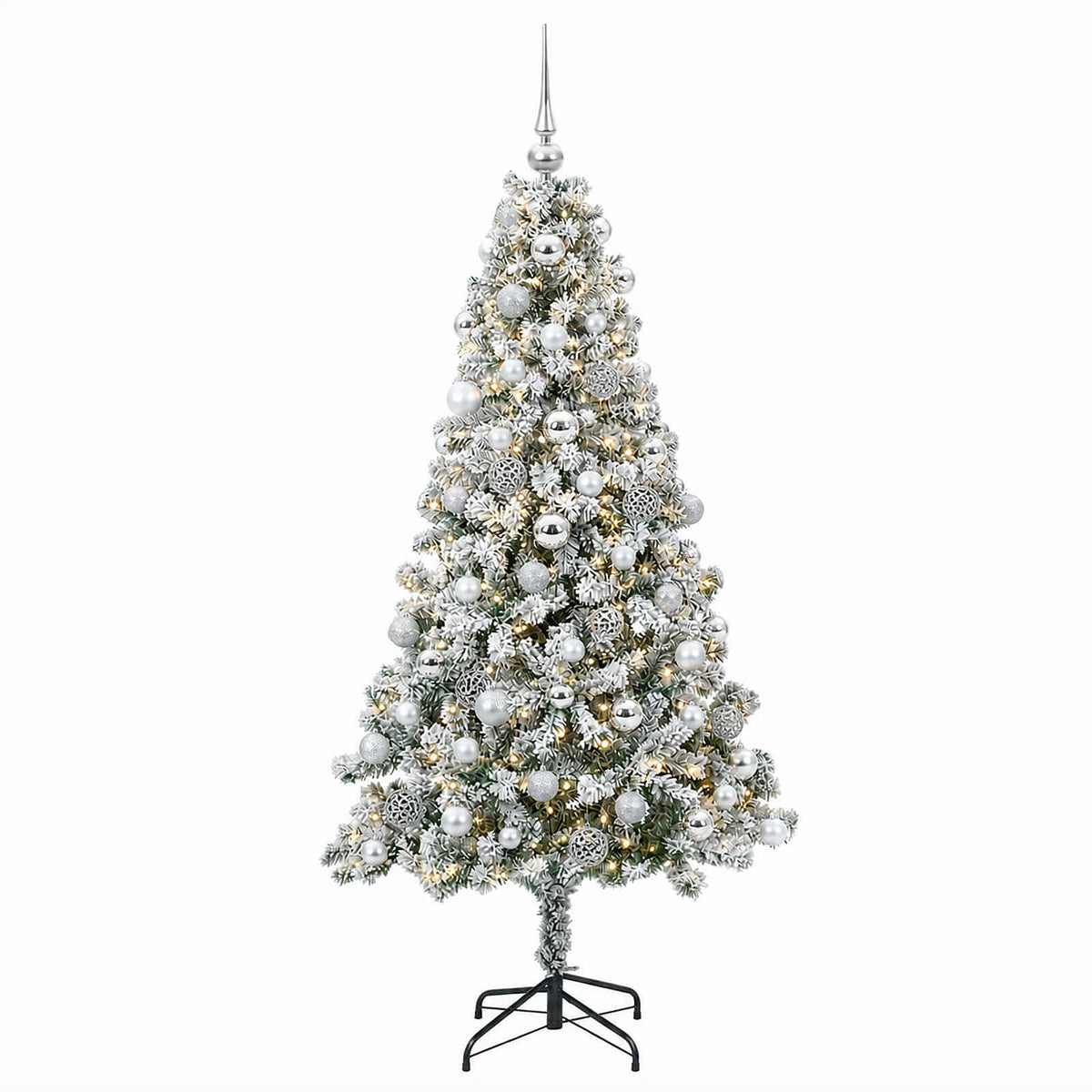 vidaXL Artificial Christmas Tree with Bauble 180 cm 300 LEDs