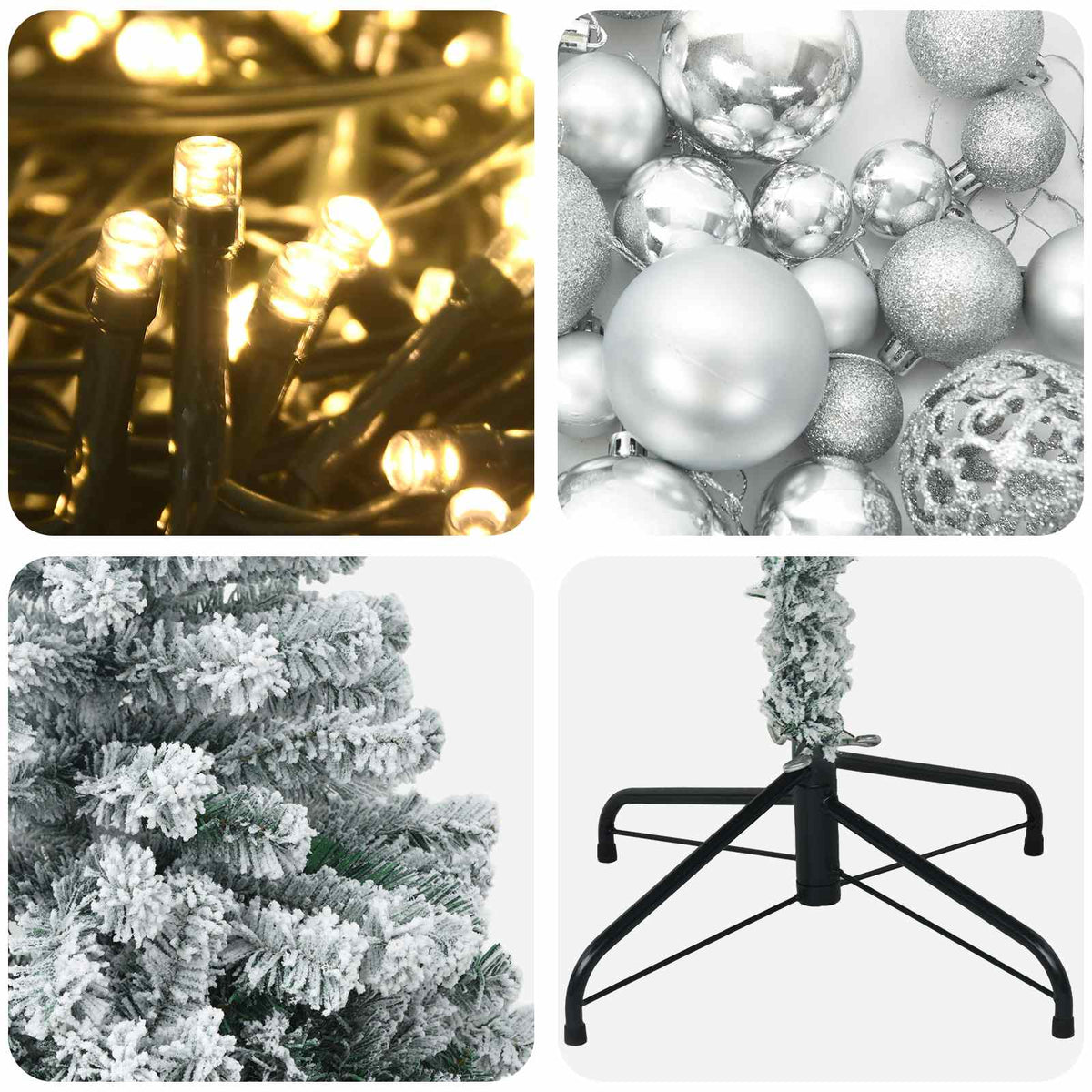 vidaXL Artificial Christmas Tree with Bauble 240 cm 300 LEDs