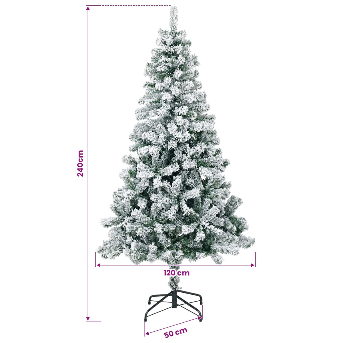 vidaXL Artificial Christmas Tree with Bauble 240 cm 300 LEDs