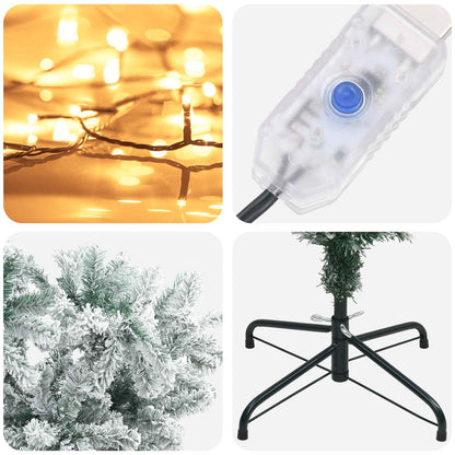 vidaXL Upside-down Artificial Hinged Christmas Tree 180 cm 300 LEDs
