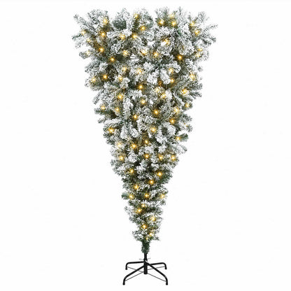 vidaXL Upside-down Artificial Hinged Christmas Tree 180 cm 300 LEDs