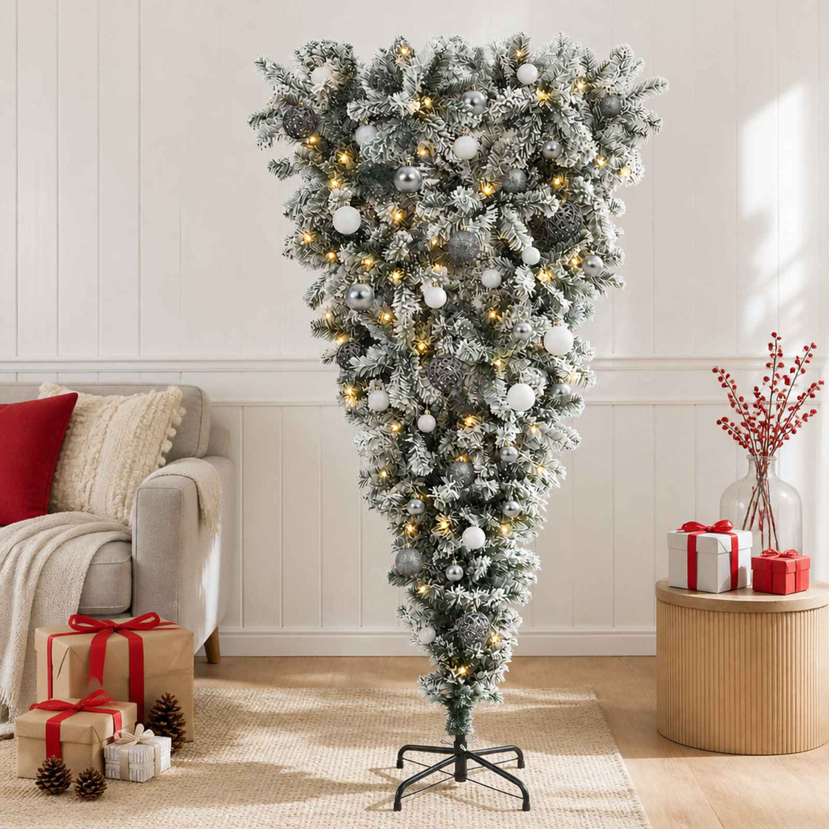 vidaXL Artificial Christmas Tree with Bauble 150 cm 150 LEDs