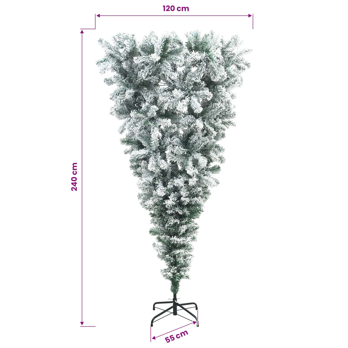 vidaXL Artificial Christmas Tree with Bauble 240 cm 300 LEDs