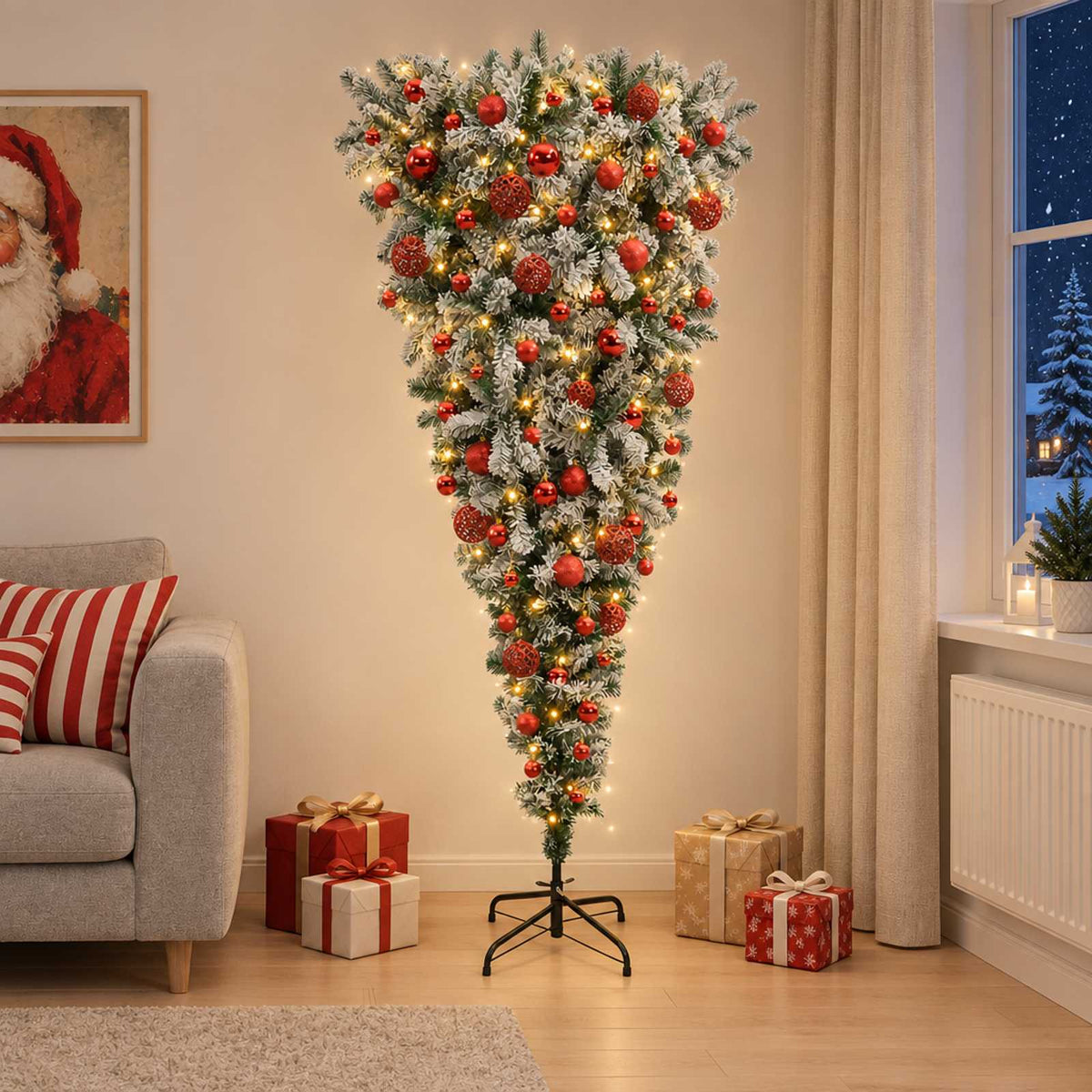 vidaXL Artificial Christmas Tree with Bauble 240 cm 300 LEDs