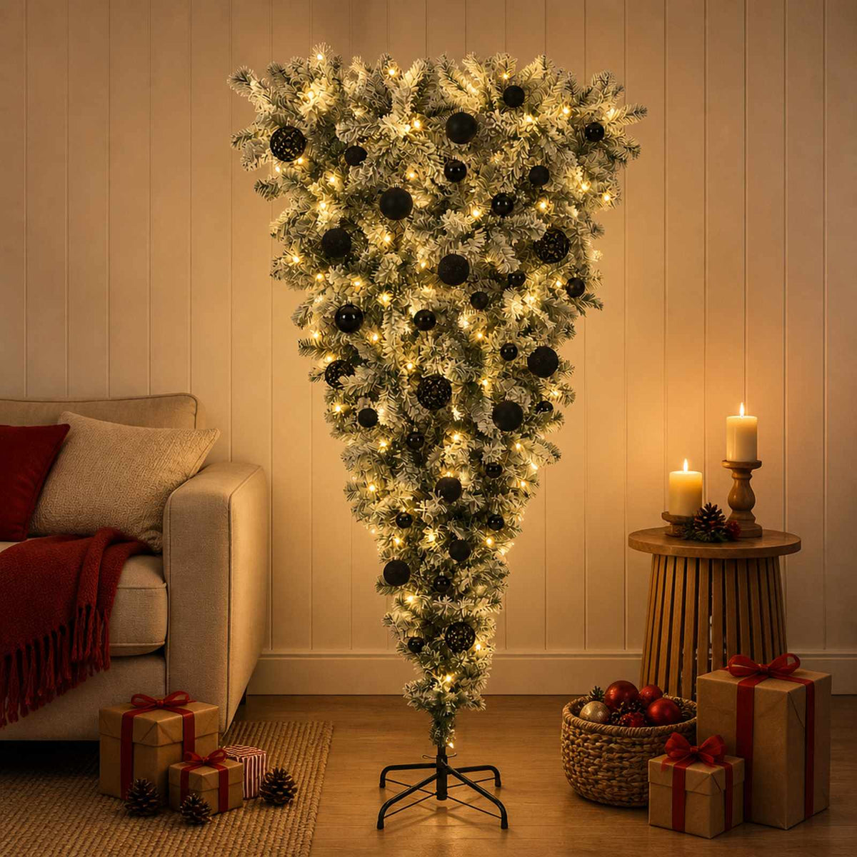 vidaXL Artificial Christmas Tree with Bauble 120 cm 150 LEDs