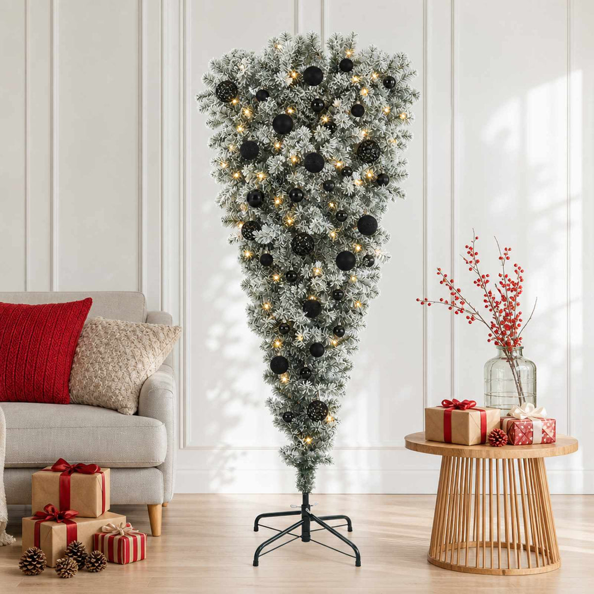 vidaXL Artificial Christmas Tree with Bauble 120 cm 150 LEDs