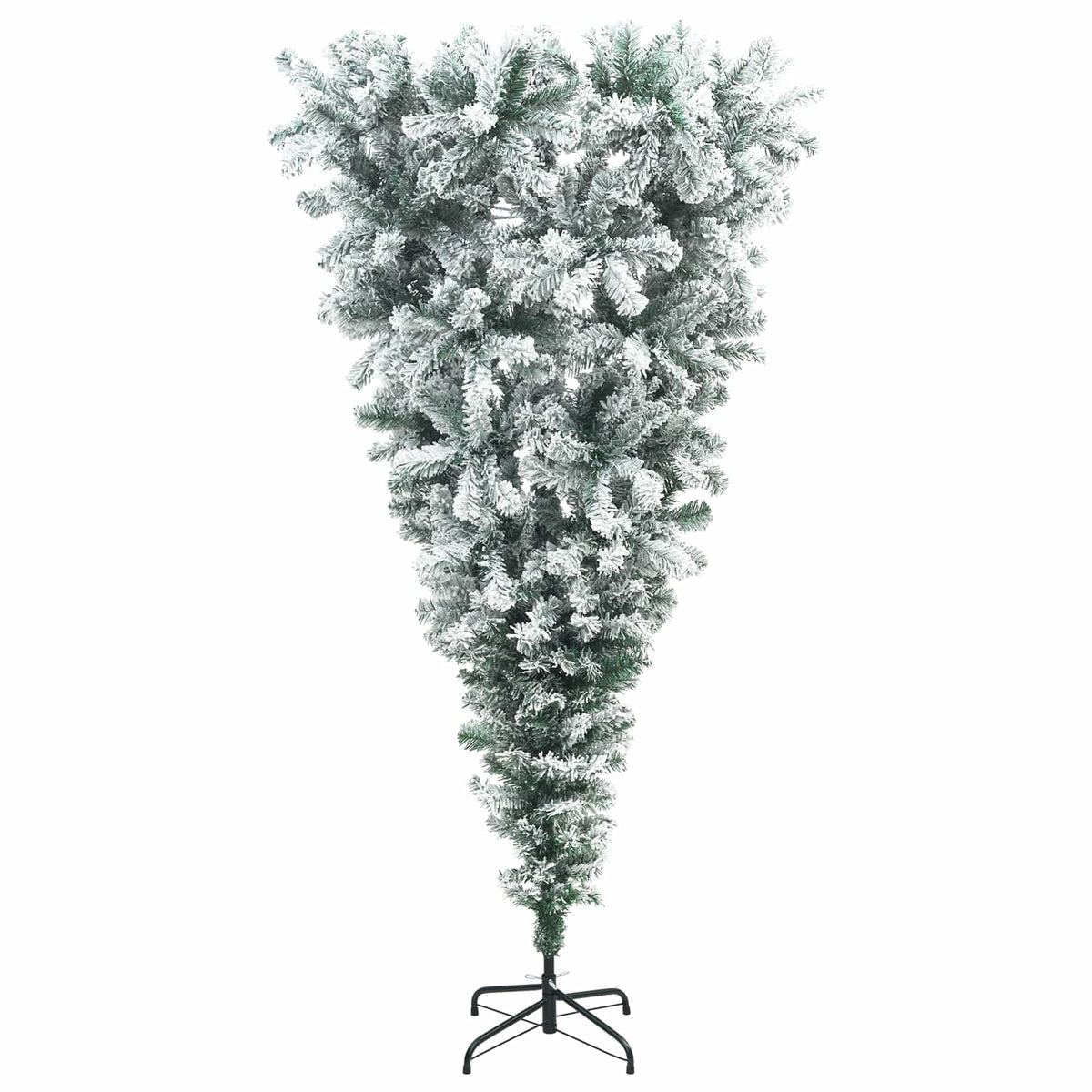 vidaXL Upside-down Artificial Hinged Christmas Tree 180 cm 300 LEDs
