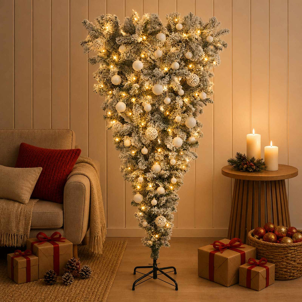vidaXL Artificial Christmas Tree with Bauble 120 cm 150 LEDs